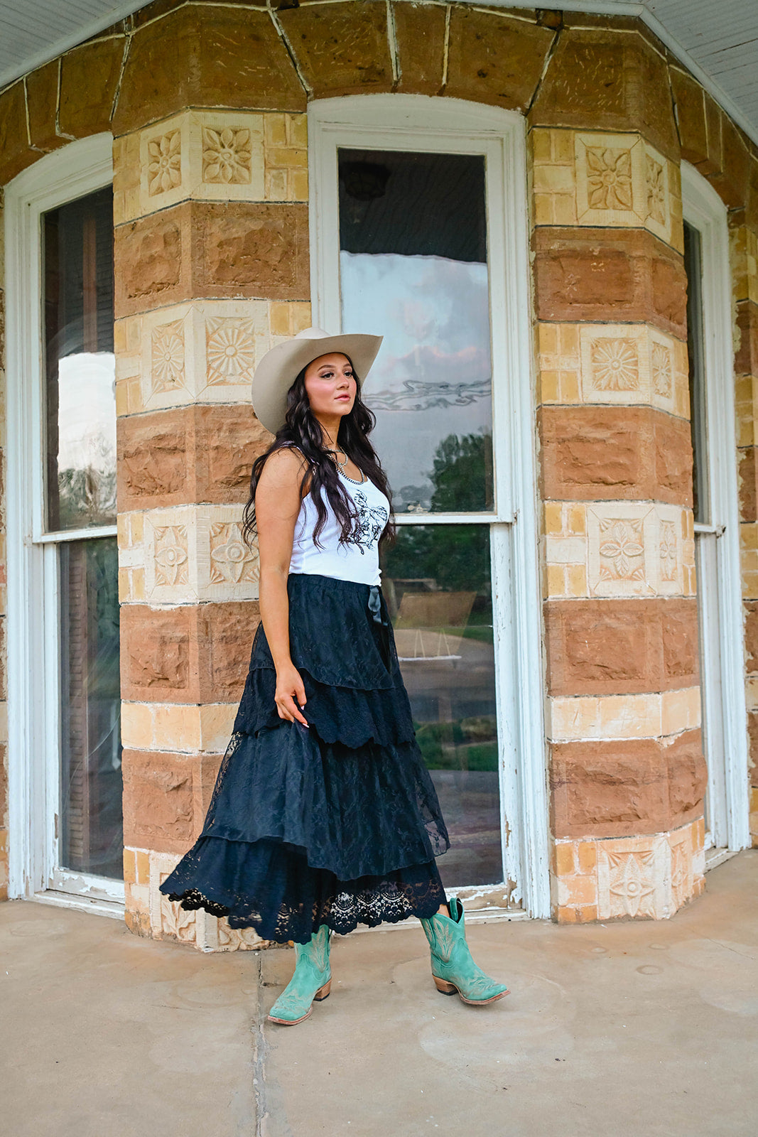 Black Lace Maxi Skirt