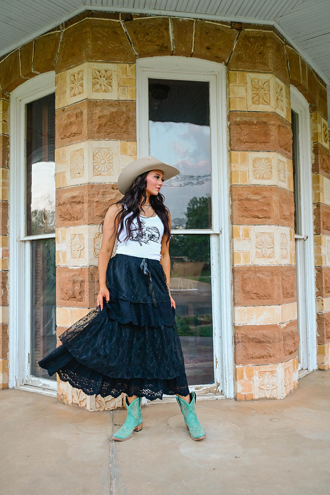 Black Lace Maxi Skirt