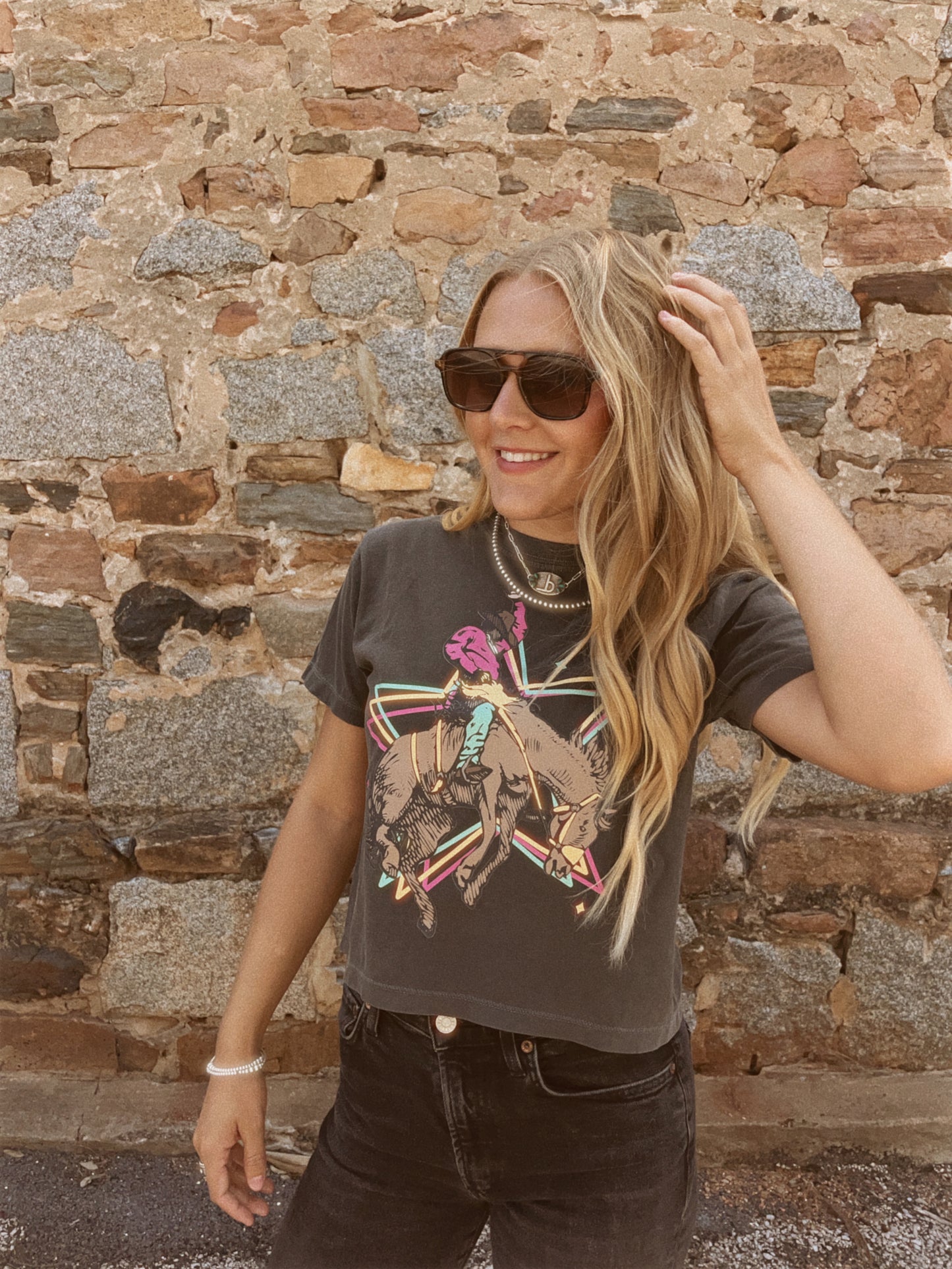 Electric Cowboy cropped tee