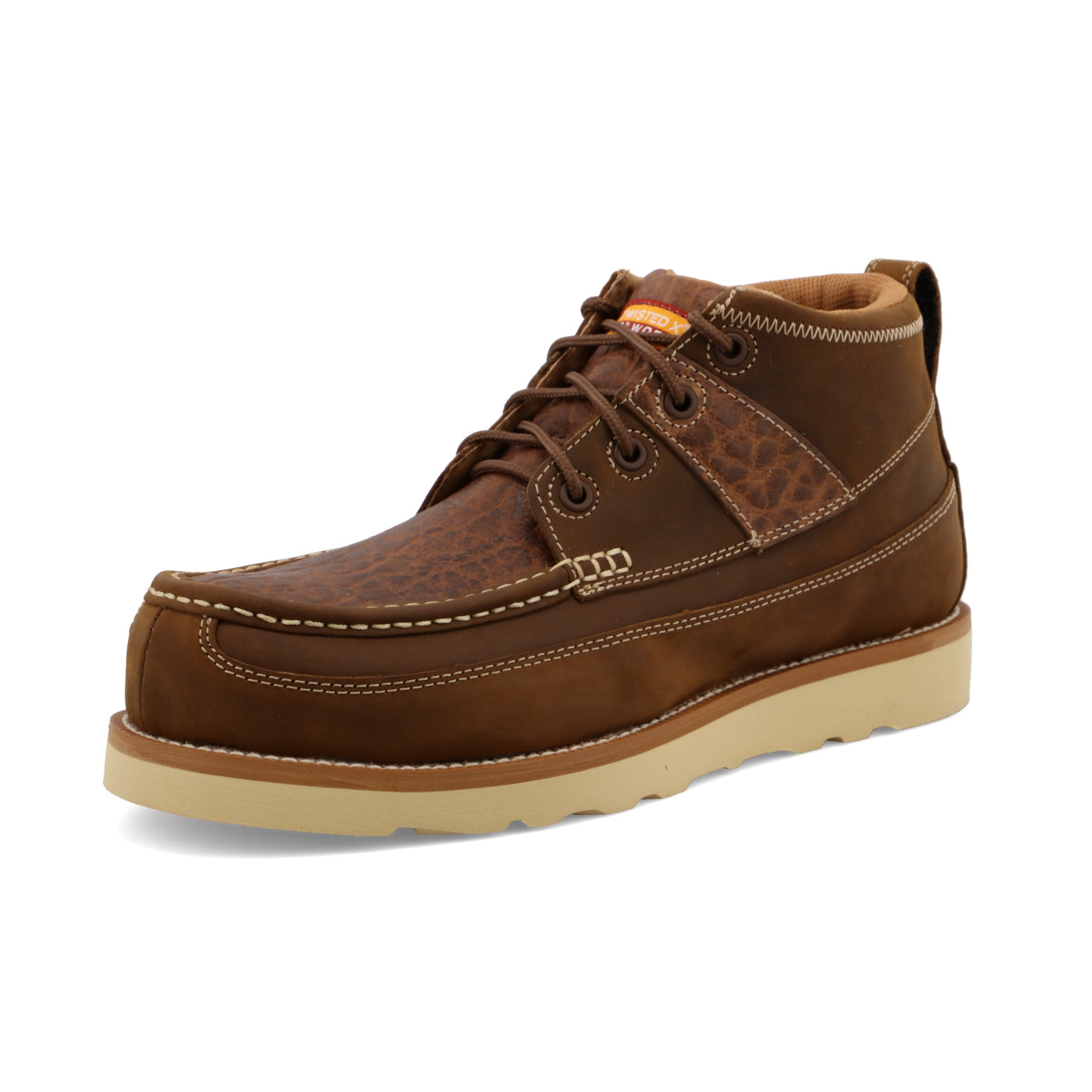 4" Work Wedge Sole Boot - Distressed Saddle & Cognac