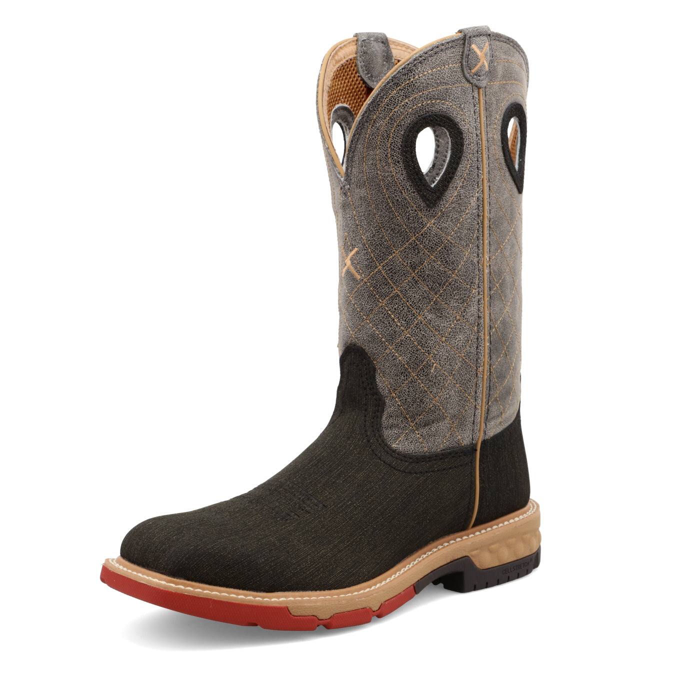 12" Western Work Boot - Cognac & Dark Green