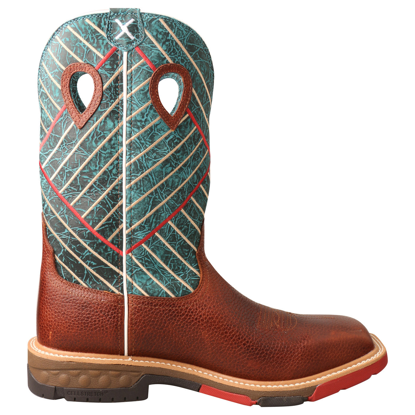 12" Western Work Boot - Cognac & Dark Green