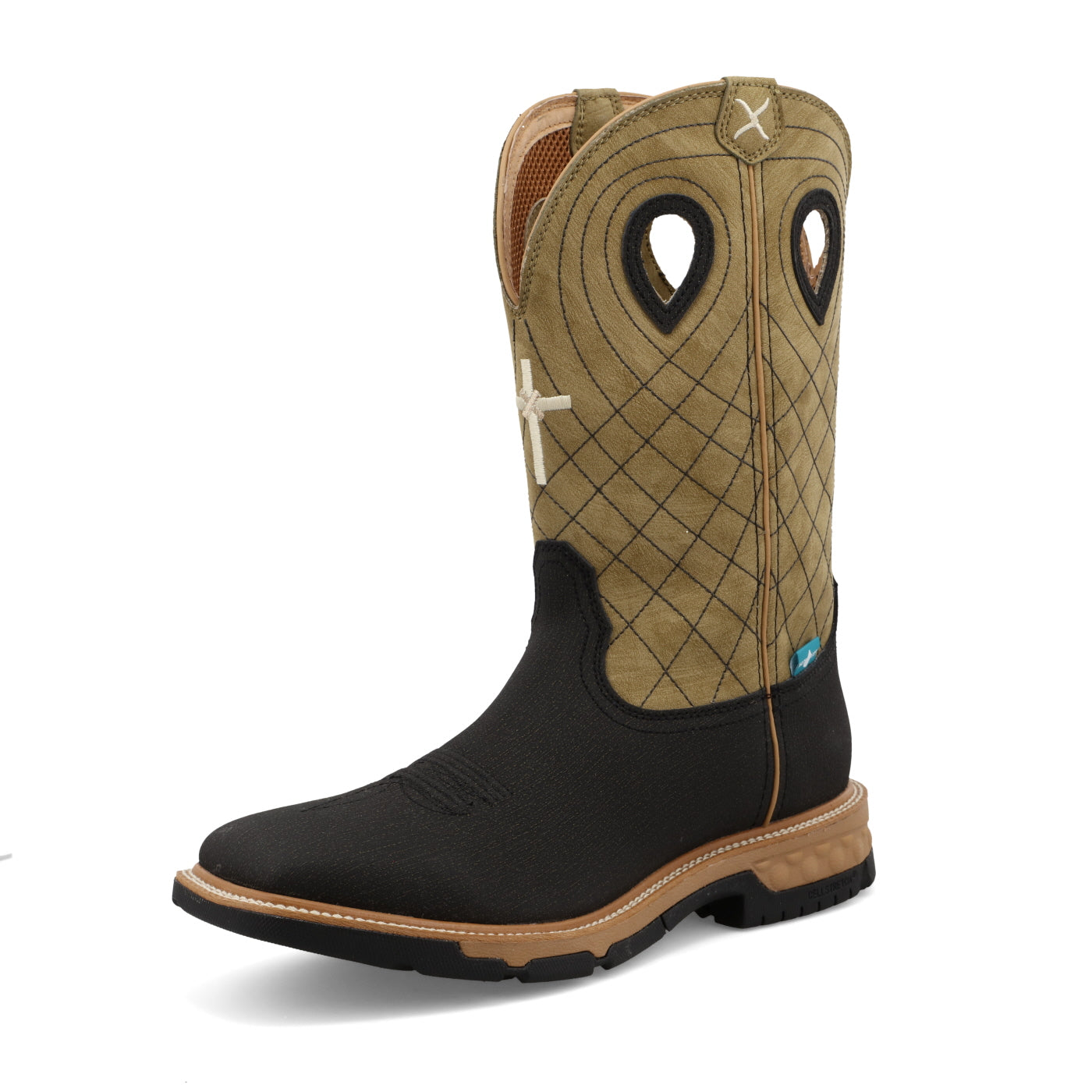 12" Western Work Boot - Charcoal & Kiwi