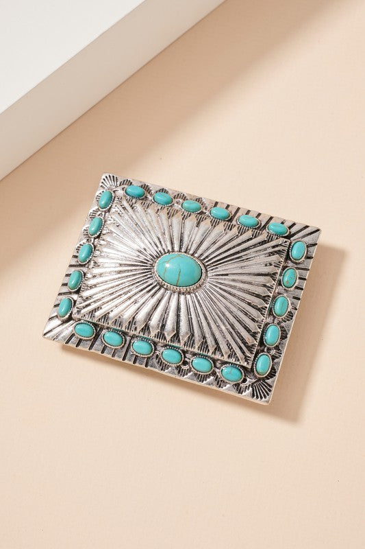 Western Square Concho Belt Buckle