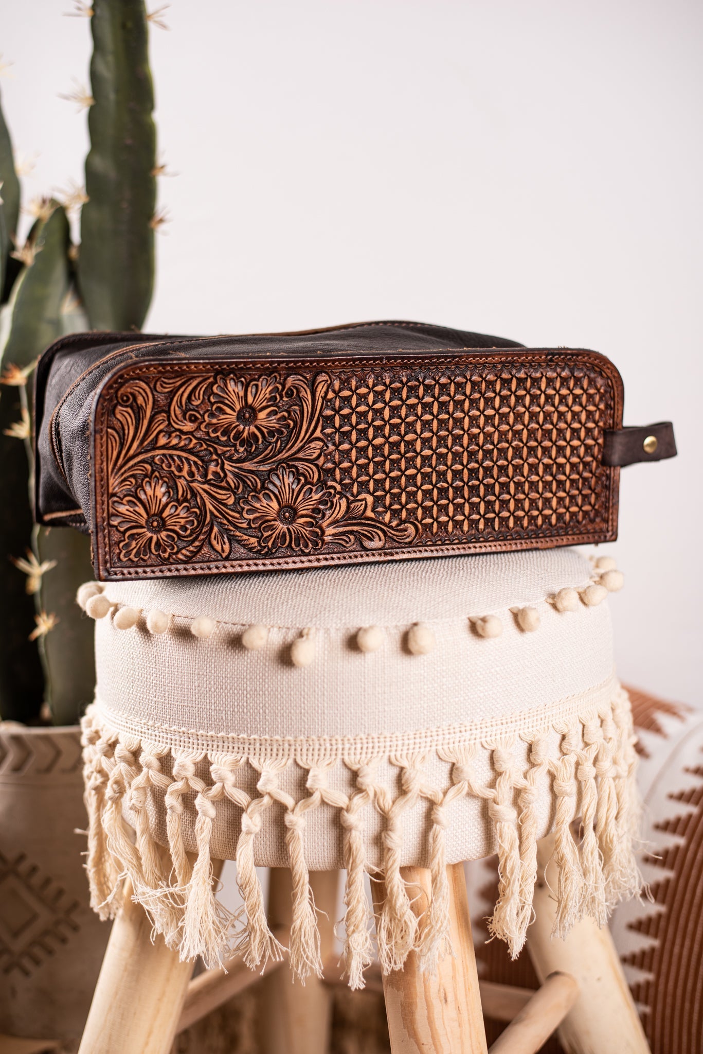 The Strait Tooled Leather Travel Case