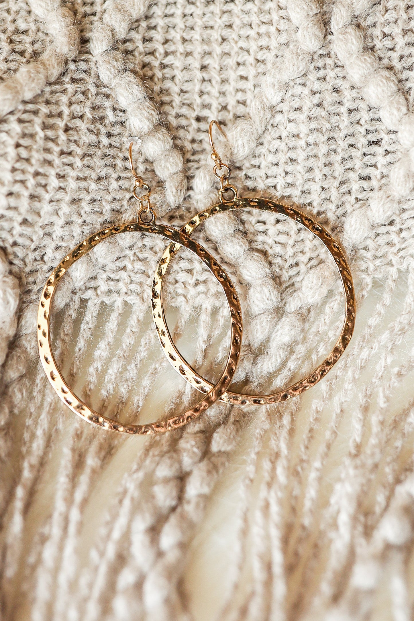 Hammered Gold Hoops