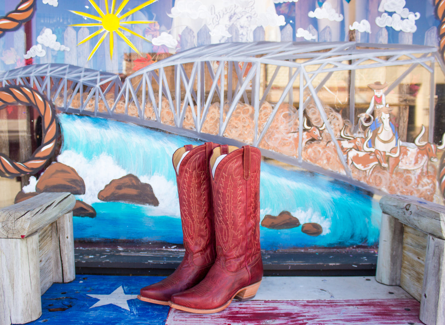 Black Star Cranberry boots-snip toe