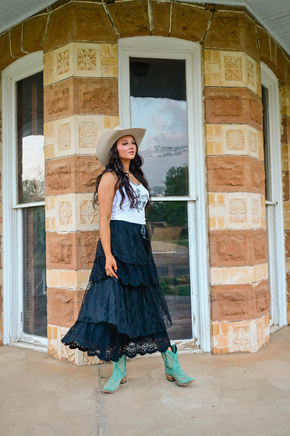 Black Lace Maxi Skirt