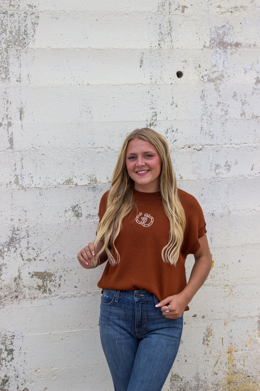 Rust Horseshoe sweater