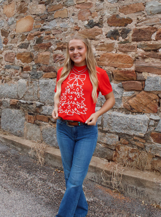 Red Christmas Tree T Shirt
