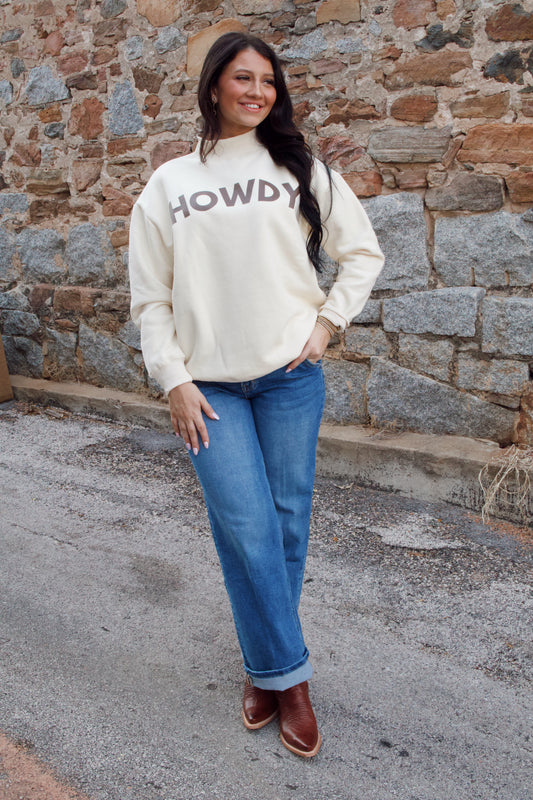 Howdy Mock Neck Sweatshirt