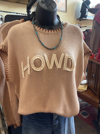 Tan Howdy Sweater