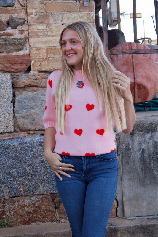 Pink Heart Sweater