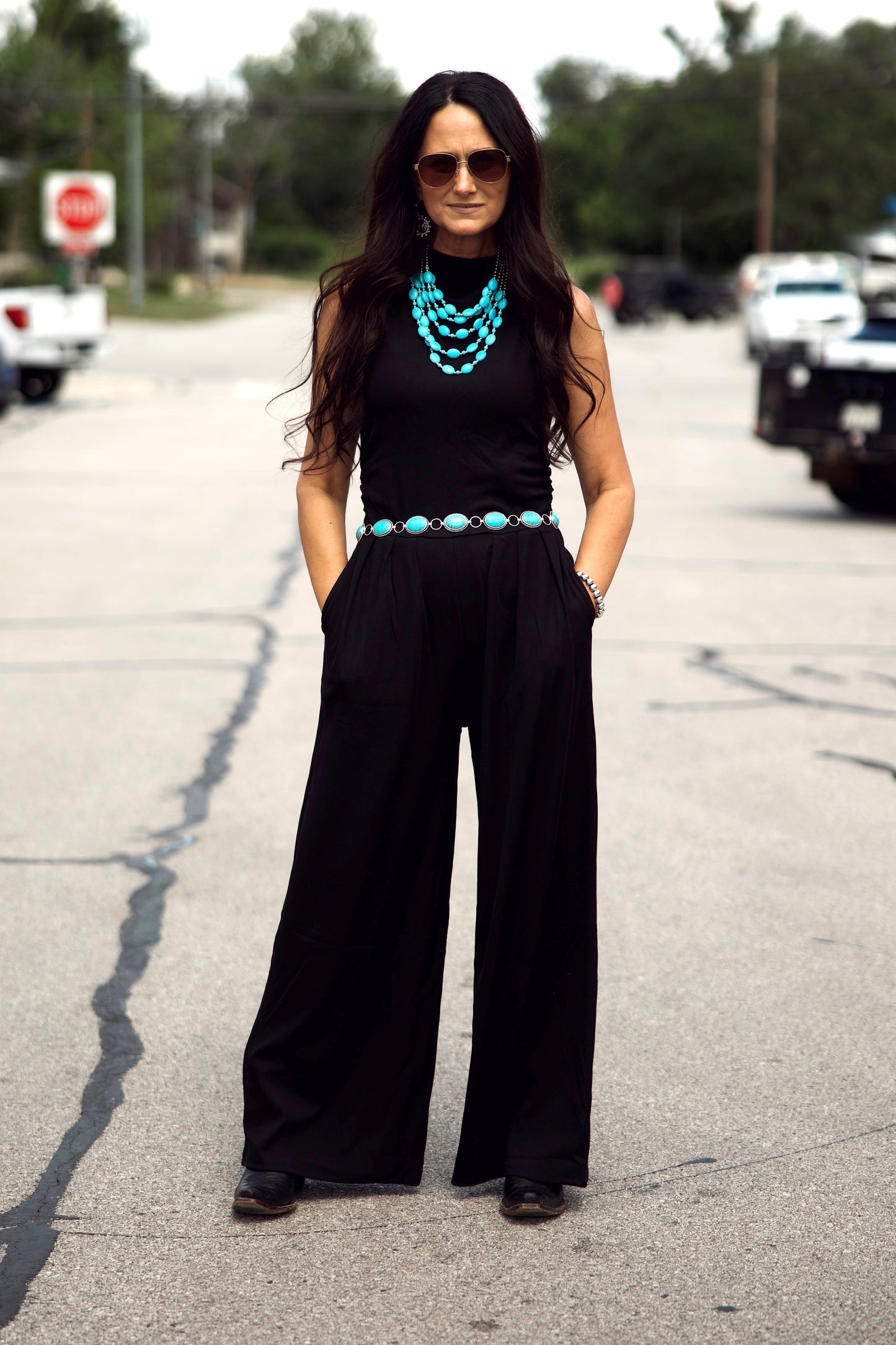 Black Ribbed Jumpsuit
