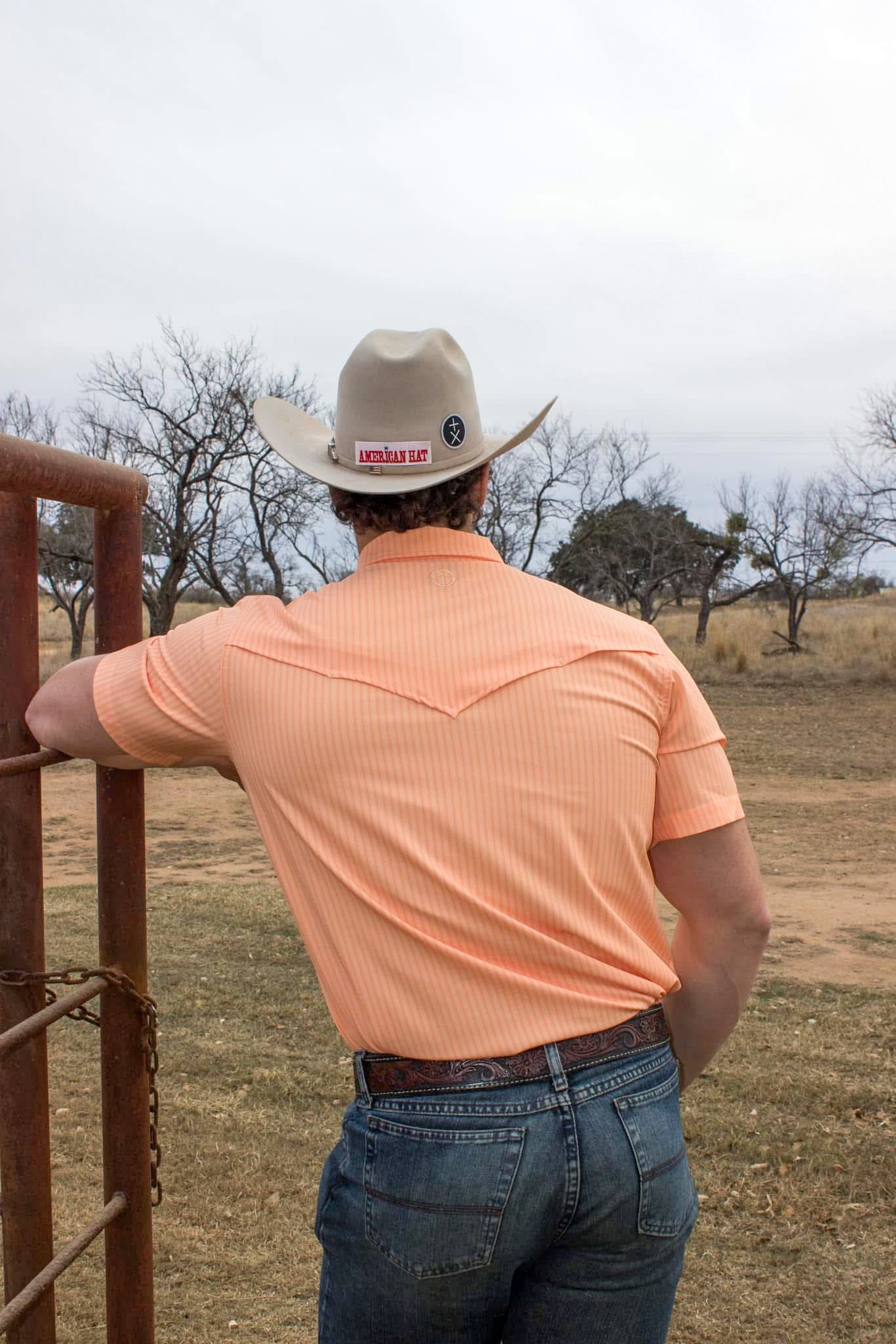 San Jac Outdoor Orange Pearl snap
