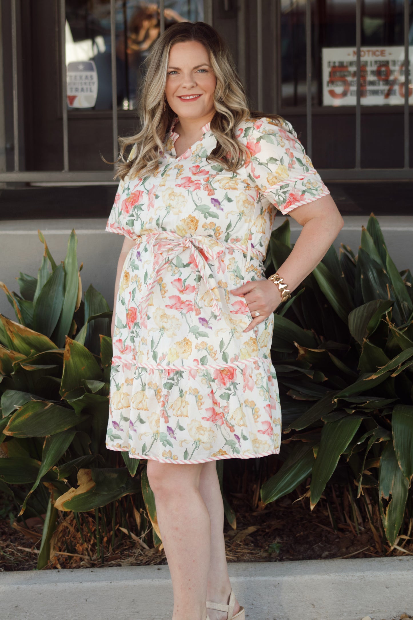 She+Sky Cream S/S Mini Dress
