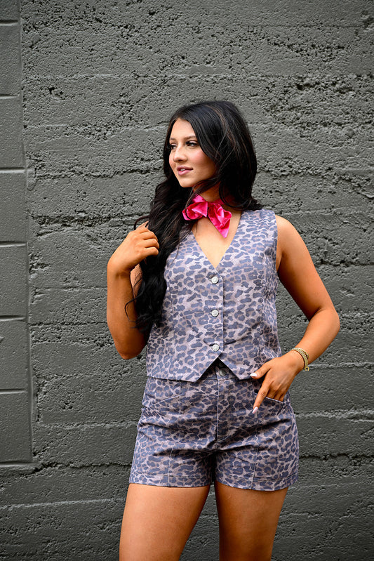 Leopard denim set