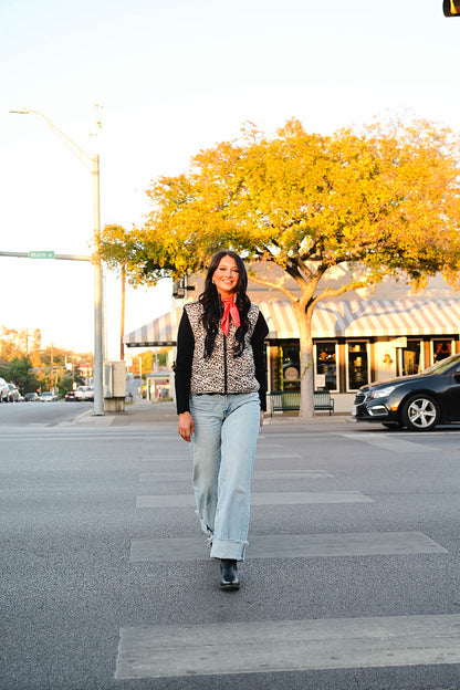 Leopard Puffer Vest