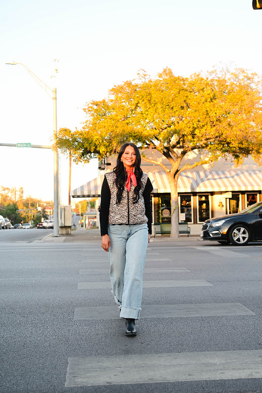 Leopard Puffer Vest