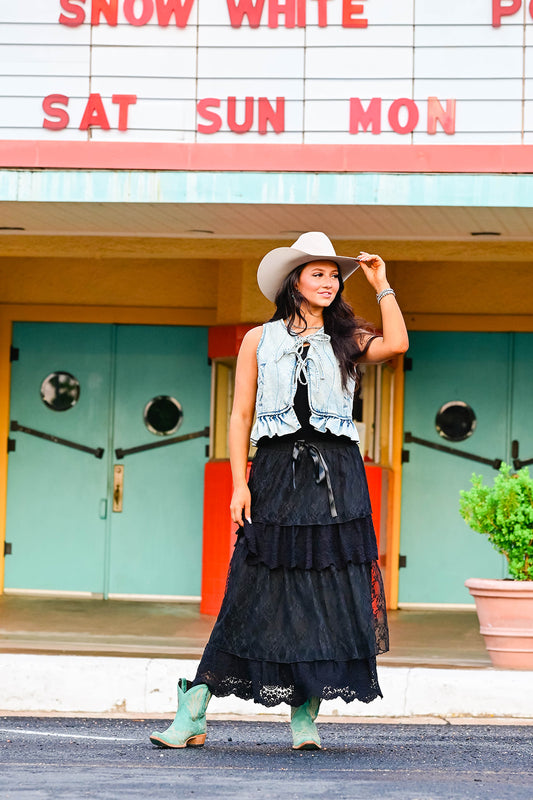 Black Lace Maxi Skirt