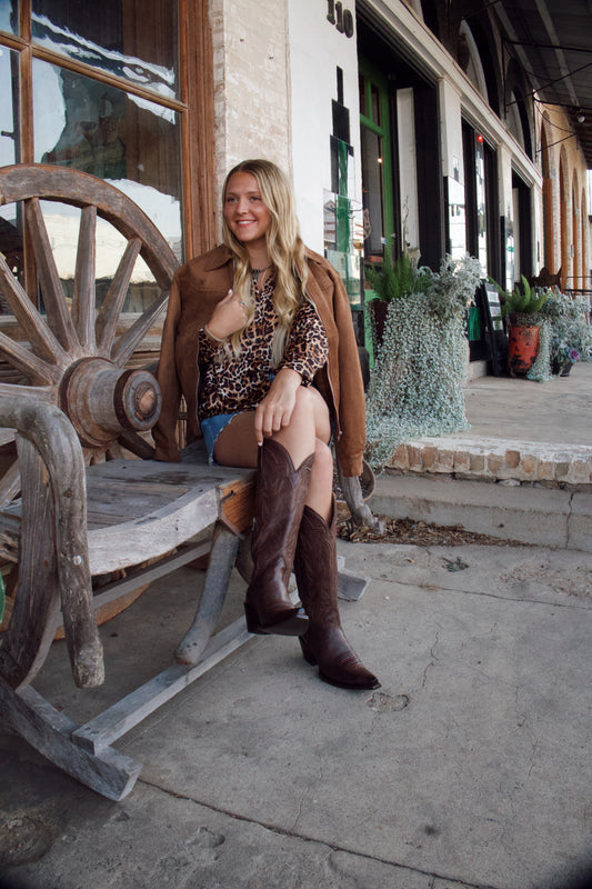 Stetson 18"Shaft Dark Wine Snip Toe Boot