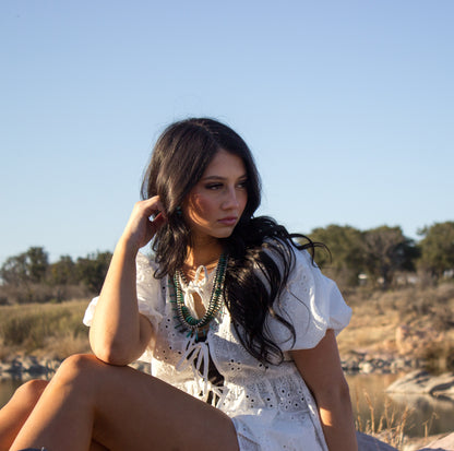 White Eyelet Short set