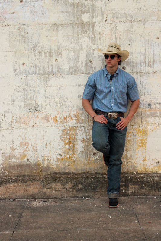 ROPER MEN'S SHORT SLEEVE BUTTON DOWN WESTERN SHIRT