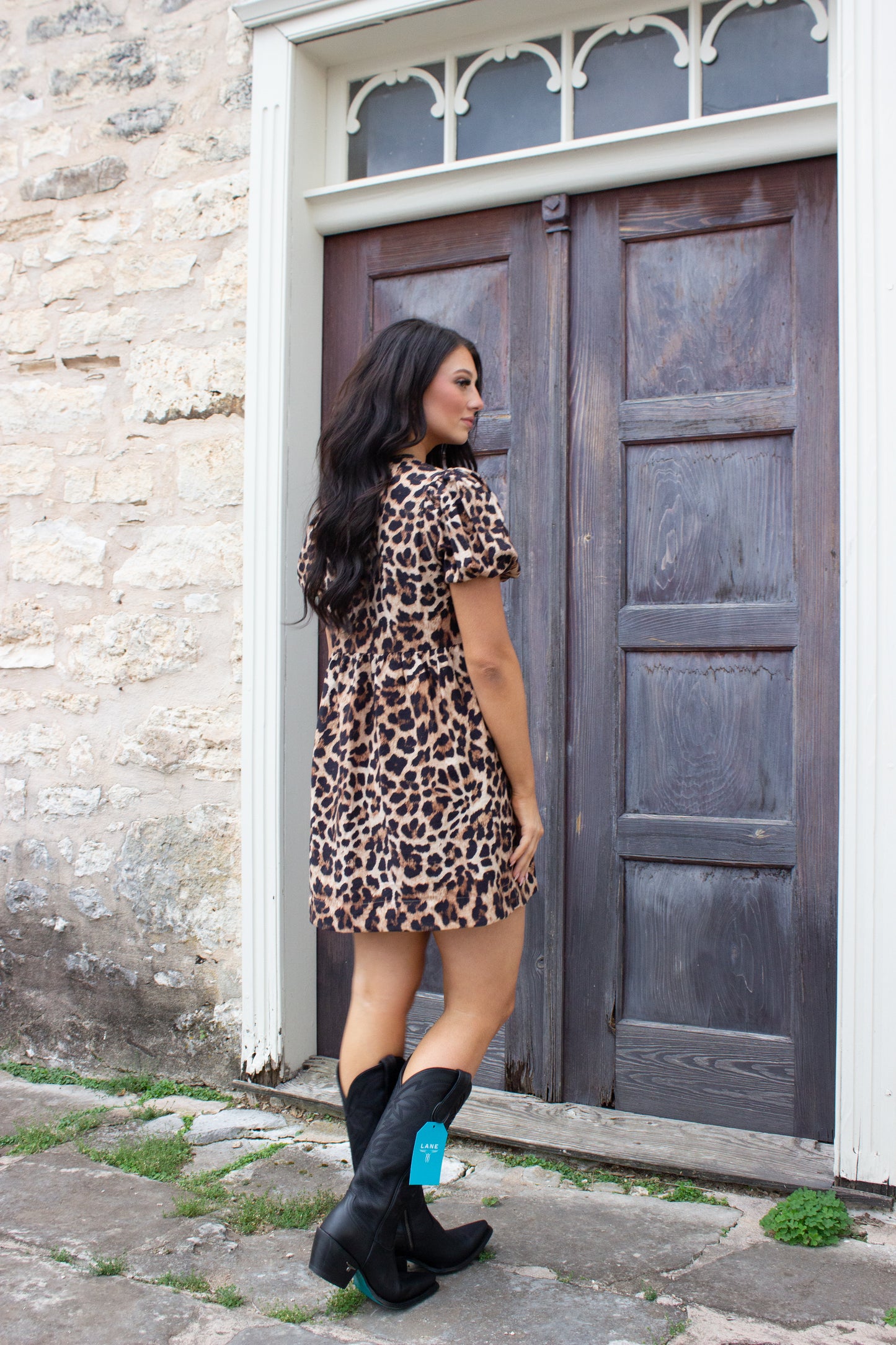 Leopard dress with bows