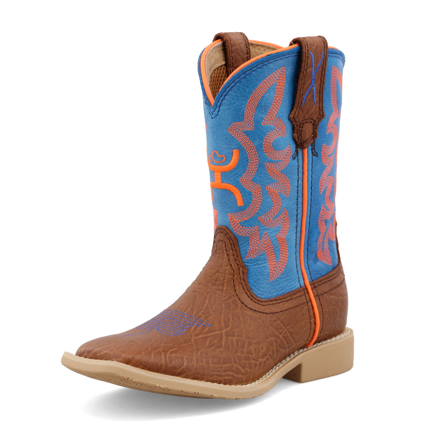 Hooey Boot - Cognac Bullhide & Neon Blue