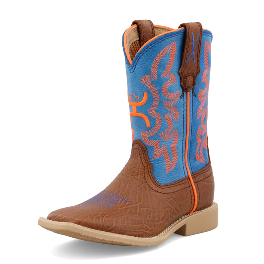 Hooey Boot - Cognac Bullhide & Neon Blue