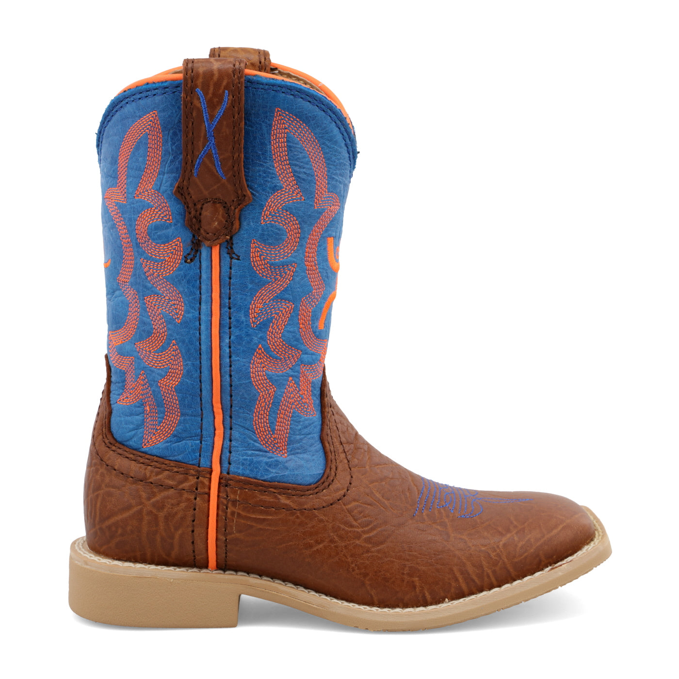 Hooey Boot - Cognac Bullhide & Neon Blue