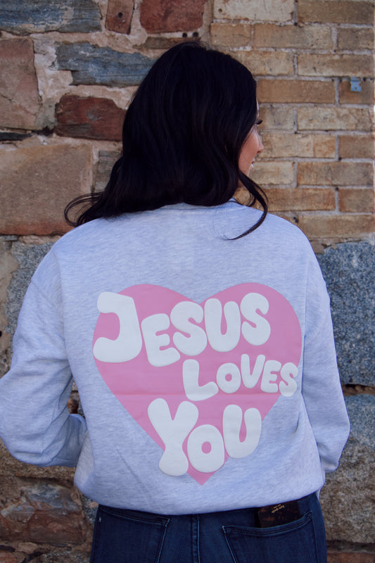 Jesus loves you heart sweatshirt