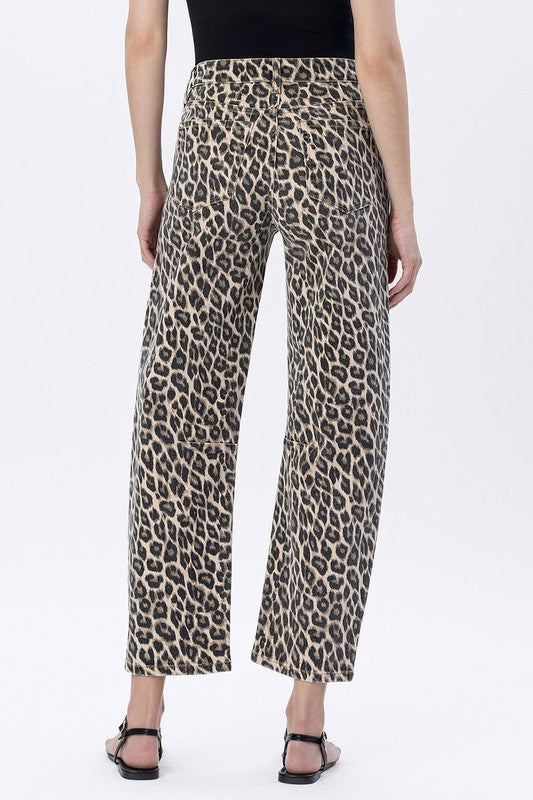 Vervet Leopard barrel jeans