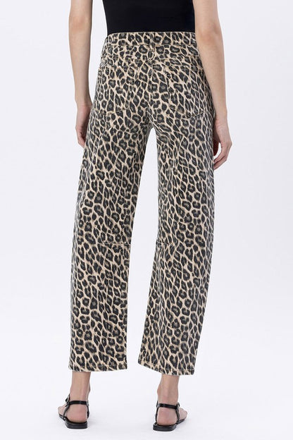 Vervet Leopard barrel jeans