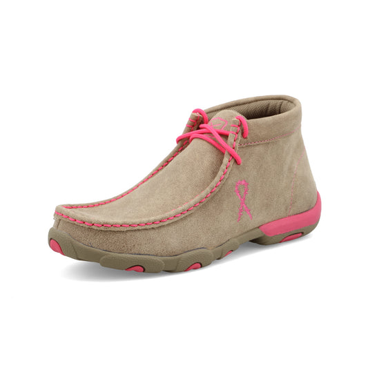 Chukka Driving Moc - Dusty Tan & Neon Pink