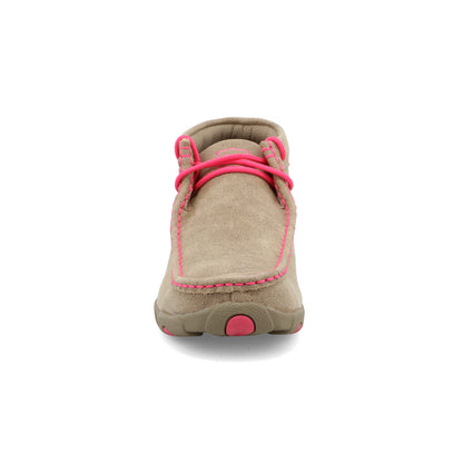Chukka Driving Moc - Dusty Tan & Neon Pink