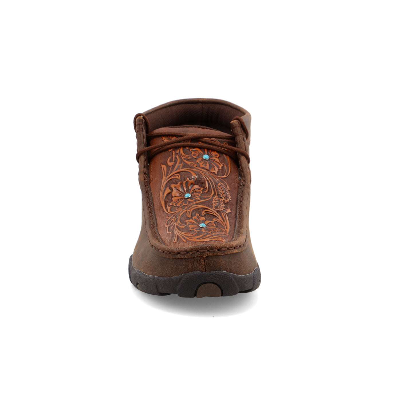 Chukka Driving Moc - Brown & Tooled Flower