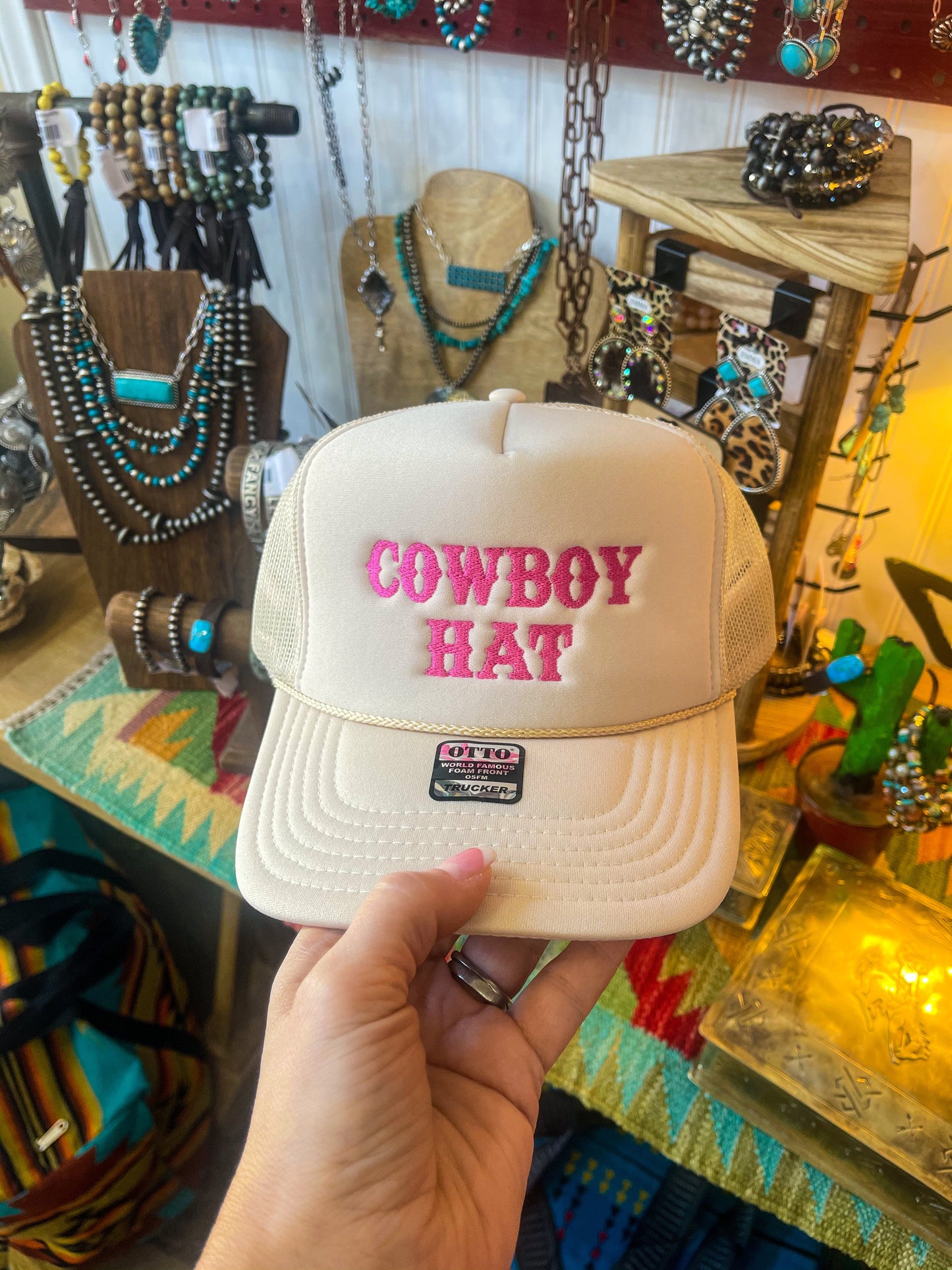 Pink cowboy hat cap