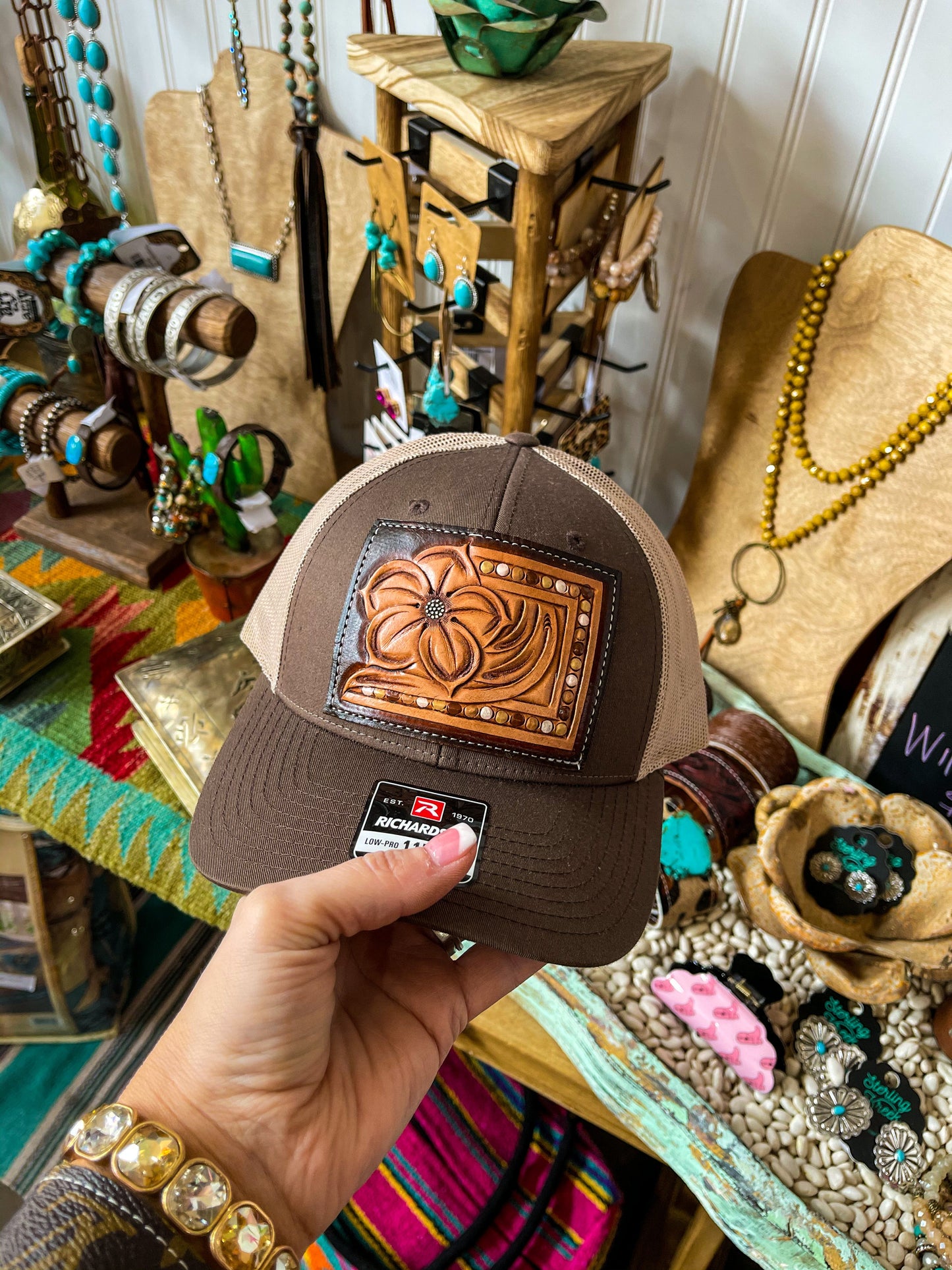 Rodeo Rose Leather patch cap